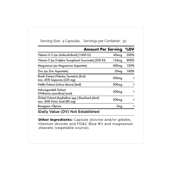 Enhanced Athlete Blue Ox Nutrition Facts