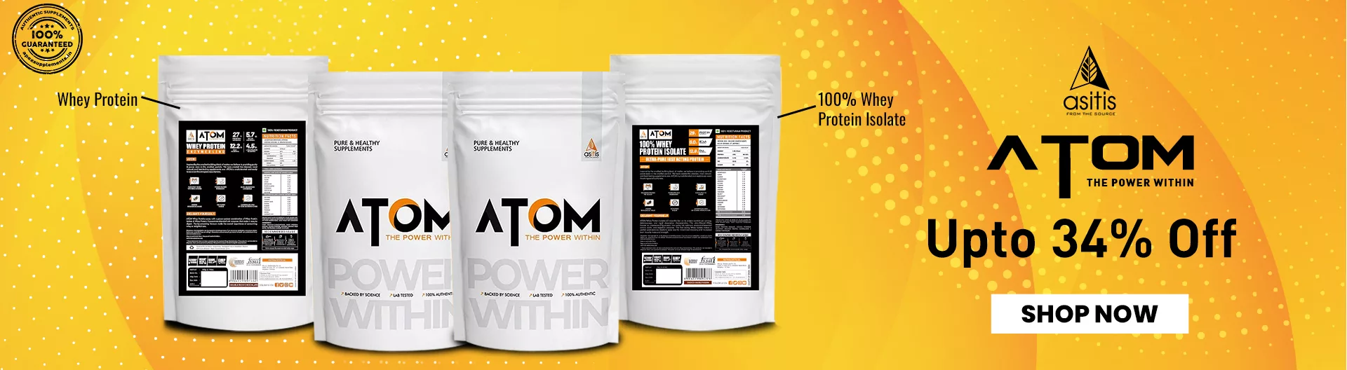 atom whey protein banner