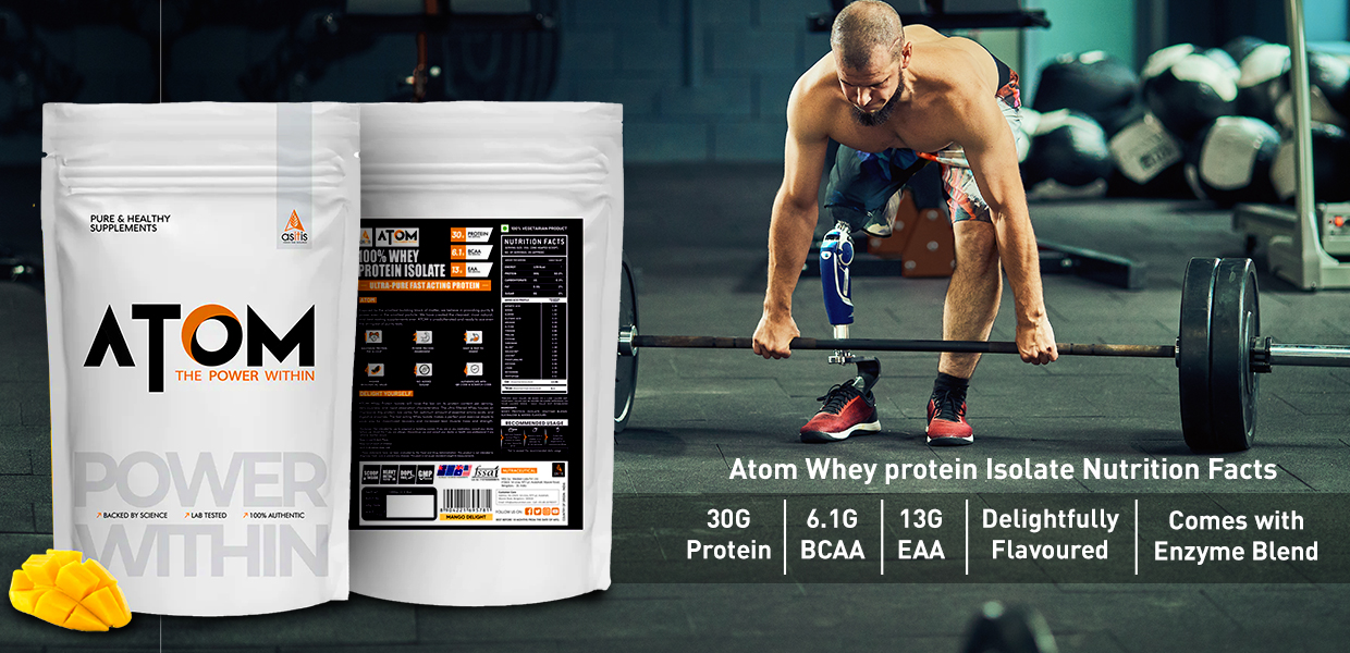 Atom Whey protein Isolate Nutrition Facts