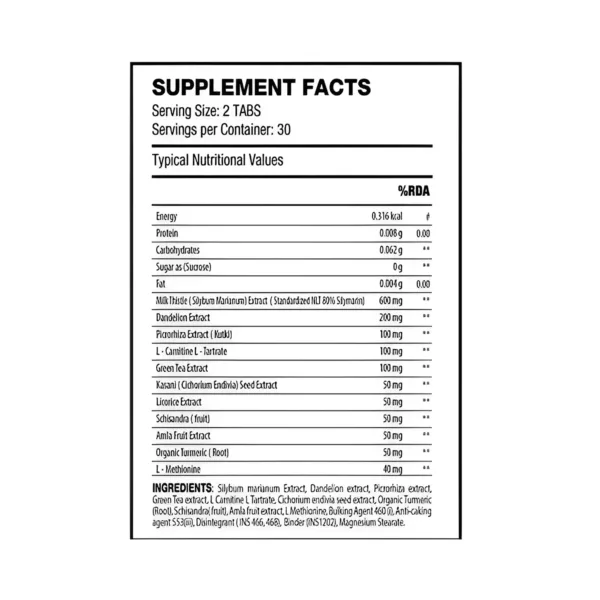 QNT Detox Supplement Facts