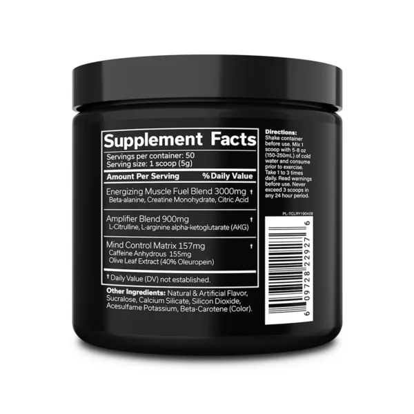 JNX Sports The Curse Supplement Facts